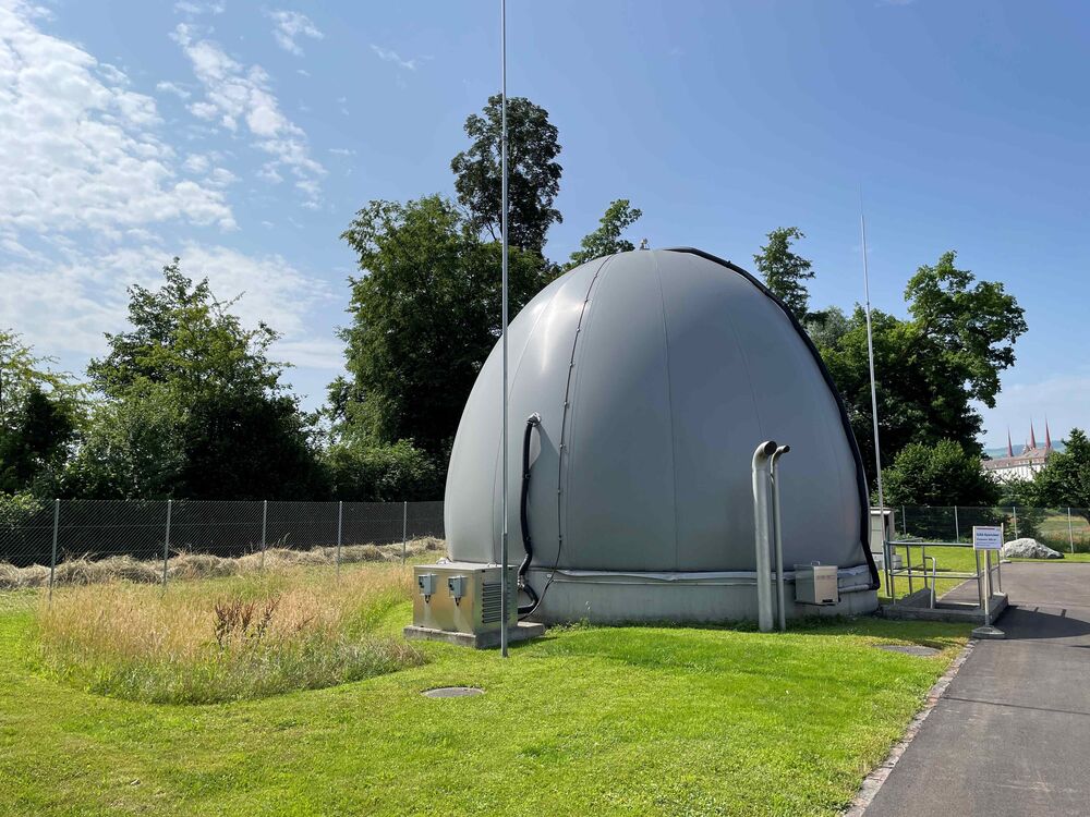 Biogasspeicher 400 m3 , ARA Muri, Kanton Aargau. (Foto: Peter Warthmann)